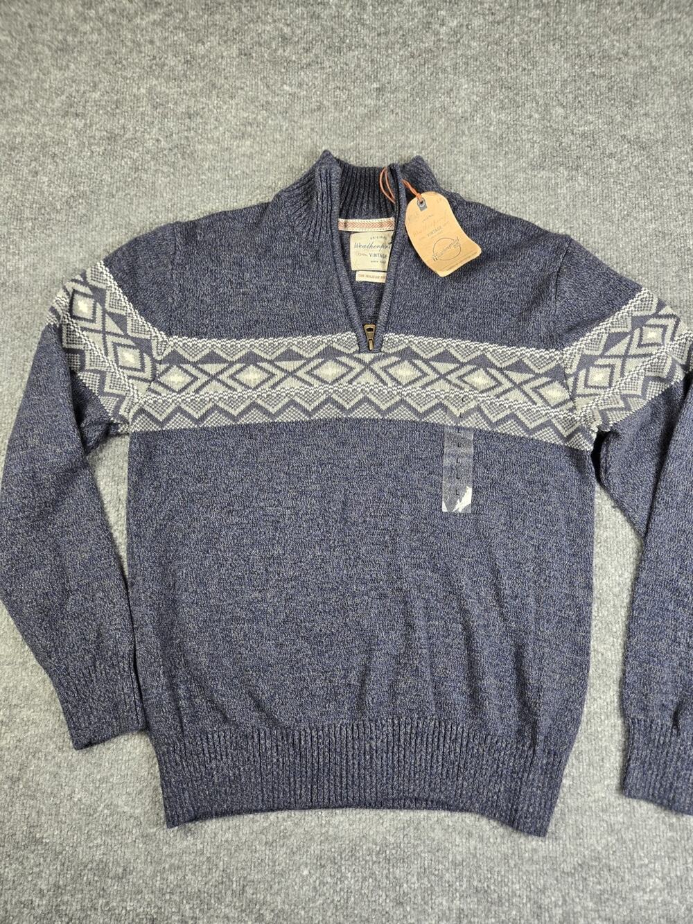 Weatherproof Vintage 1/4 Zip Nordic Sweater Men’s Large #979